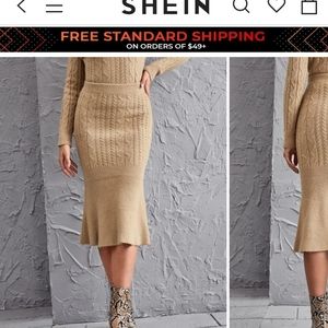 Cable knit mermaid skirt